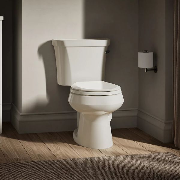 KOHLER® Wellworth® Biscuit 2-Piece 29" Round-Front Right-Hand Trip Toilet, 1.28 Gpf  with Insuliner® with Tank Liner and Tank Cover Lock-2