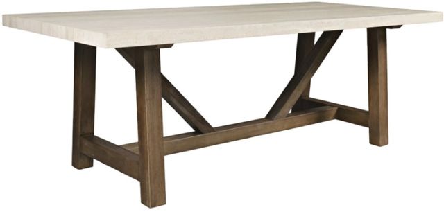 Jofran Inc. Sierrafina Beige 87" Trestle Dining Table with Cortado Base-0