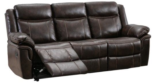 Mazin Furniture Peabody Brown Manual Reclining Sofa-1