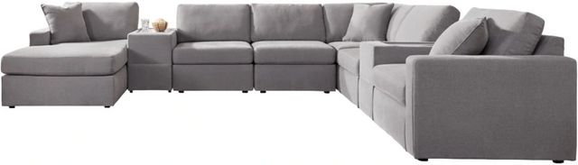 Signature Design by Ashley® Modmax 8-Piece Granite Modular Sectional with Left Arm Facing Chaise and Storage Console