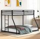 Furniture of America® Rothwell Matte Black Youth Twin/Full Metal Bunk Bed-1