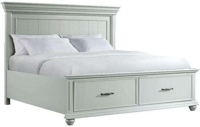 Elements International Slater Grey King Platform Storage Bed-0