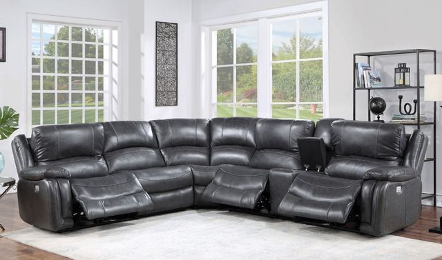 Steve Silver Co. Denver 6-Piece Charcoal Dual Power Reclining Curved Sectional-1