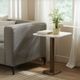 Renwil® Allard White Marble Top Side Table with Antique Brass Base-4