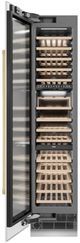 ZLINE Autograph Edition 18 in. 9 Cu. Ft. Triple Zone 68 Bottle Left Hinge Column Wine Cooler in White Matte with Polished Gold Accents-1
