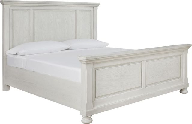Signature Design by Ashley® Robbinsdale 5-Piece Antique White King Panel Bed Set-1