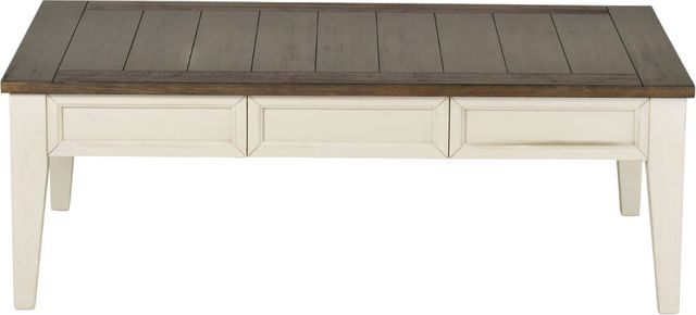 Steve Silver Co. Cayla Dark Oak Cocktail Table with White Base-3