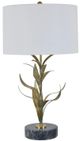 Crestview Collection Kendrick Antique Gold/White Free Form Leaves Table Lamp-0