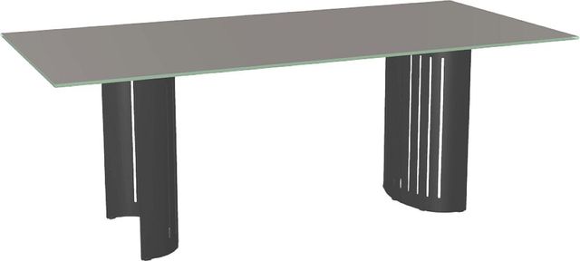 Amisco Customizable Rachel 84" Rectangular Dining Table with 0.5" Taupe Glass Top-1