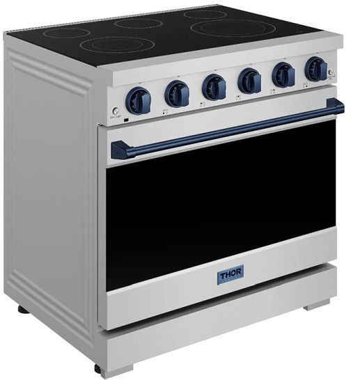 Thor Kitchen® Gordon Ramsay 36" Stainless Steel/Blue Freestanding Pro Style Electric Range-2