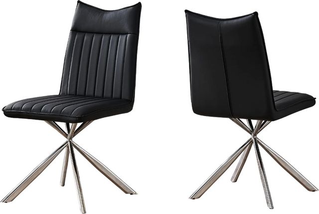 Monarch Specialties Inc. 2-Piece Black/Chrome Starburst Side Chair Set-1