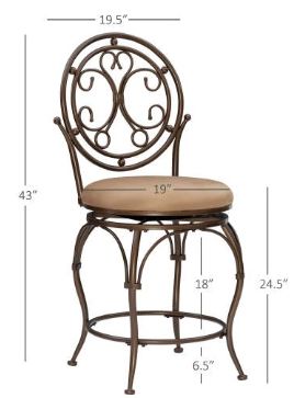 Powell® Baila Bronze/Tan Big and Tall Counter Stool-2