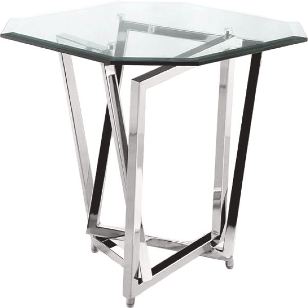 Magnussen Home® Lenox Square Chrome/Glass Octagonal End Table-0