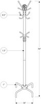 Monarch Specialties Inc. 70" Black Metal Coat rack-4