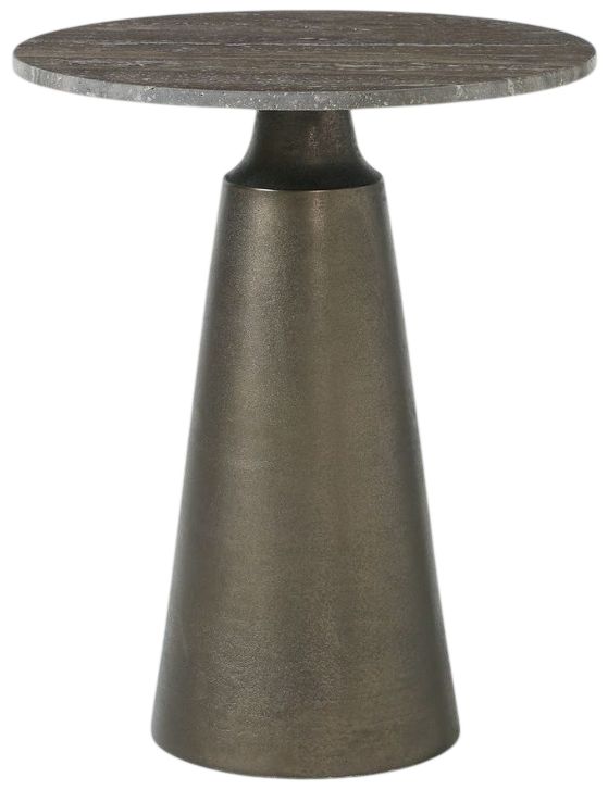 Uttermost® Midsummer Antique Bronze Metal and Stone Indoor-Outdoor Accent Table-4