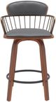 Armen Living Willow Gray/Walnut Swivel Bar Stool-1