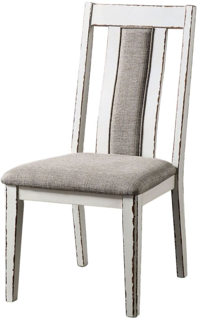 Furniture of America® Halsey 2-Piece Warm Gray/Weathered White Side Chair Set-2
