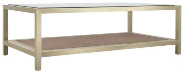 Hooker® Furniture Melange Glass Top Cocktail Table with Gold Base-0
