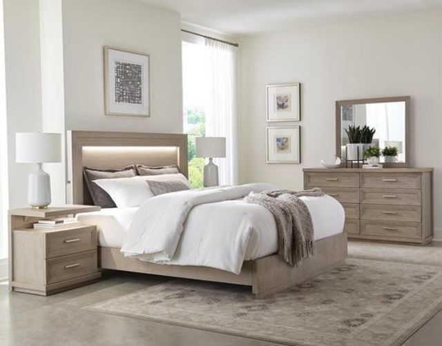 Riverside Furniture Cascade Dovetail King Illuminated Panel Bed-3