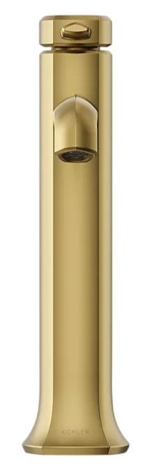 KOHLER® Occasion® Vibrant Brushed Moderne Brass Tall Single-Handle Bathroom Sink Faucet-1