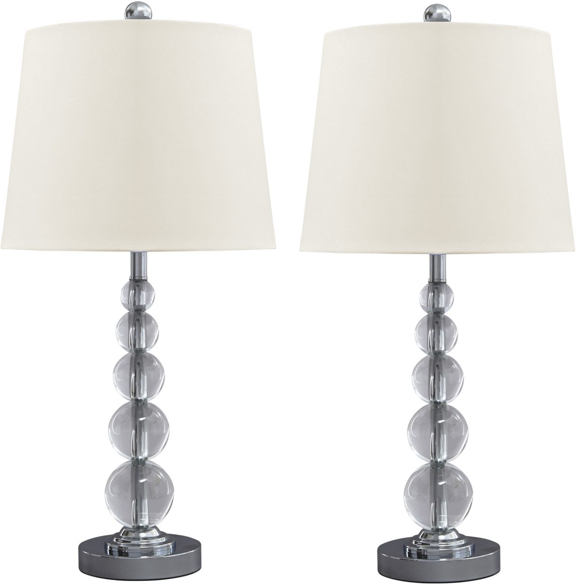 Signature Design by Ashley® Joaquin 2-Piece Clear/Silver Table Lamp | The  Furniture Connection | Rolla, ND, image size:1144x1162
