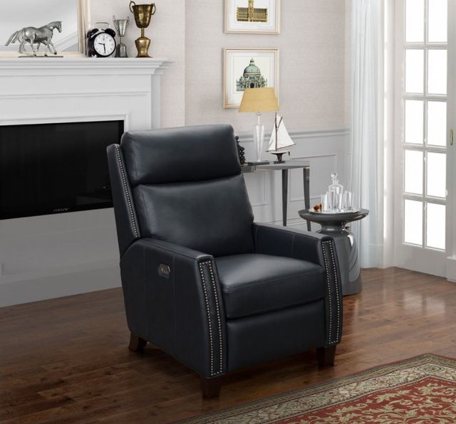 BarcaLounger® Anaheim Shoreham Blue Leather Power Recliner-2