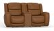 Toffee Power Console Leather Loveseat-0