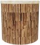 Modus Furniture One Onyx Top Round End Table with Natural Base-0