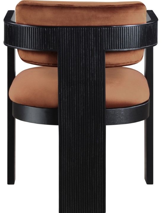 Meridian Furniture Sacha Cognac/Black Velvet Dining Chair-3