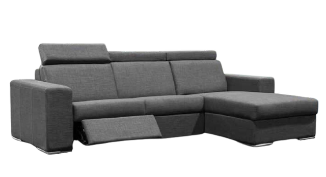 Fornirama 4610 3-Piece Gray Reclining Sectional with Adjustable Headrest Set-0