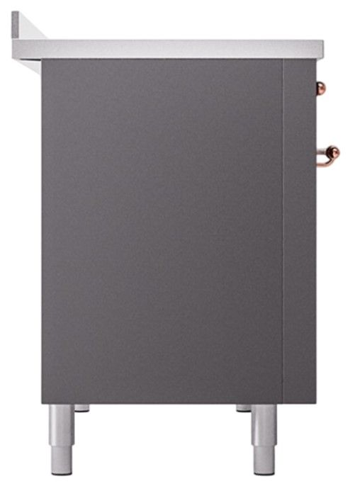 Ilve® Nostalgie II Noblesse 48'' Graphite Matte Pro Style Induction Range with Copper Trim-2