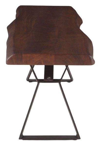 Home Trends & Design London Loft Antique Zinc/Walnut Bench-2