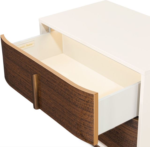 Michael Amini® Pavira Taupe/Walnut 2-Drawer Nightstand-4