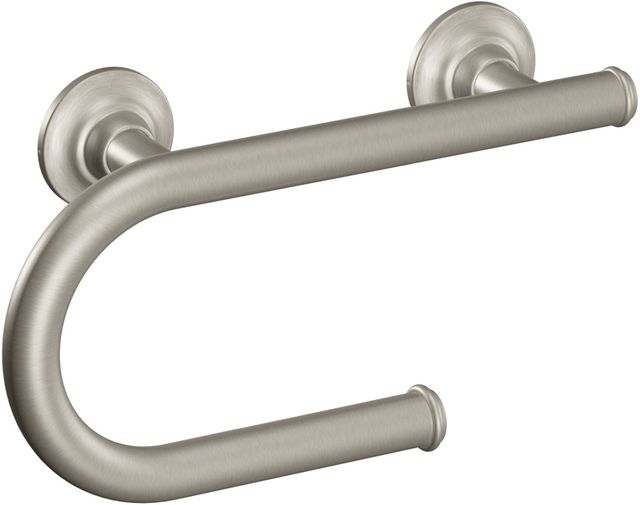 Moen® Brushed Nickel 8" Grab Bar with Paper Holder-0