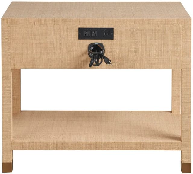 Universal Explore Home™ New Modern Leah Gold/Raffia Nightstand-3