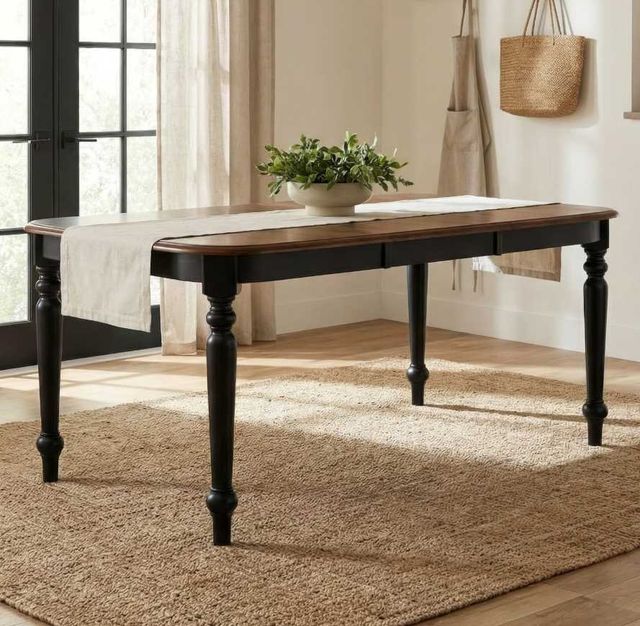 Liberty Furniture Carolina Crossing Antique Honey Dining Table with Black Base-1