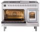 Ilve® Nostalgie II Noblesse 48'' White Pro Style Dual Fuel Range with Chrome Trim-3
