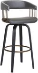 Armen Living Topanga Black/Gray Swivel Bar Stool-0
