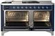 Ilve® Majestic III 60" Midnight Blue Pro Style Dual Fuel Liquid Propane Range with French Top and Chrome Trim-1