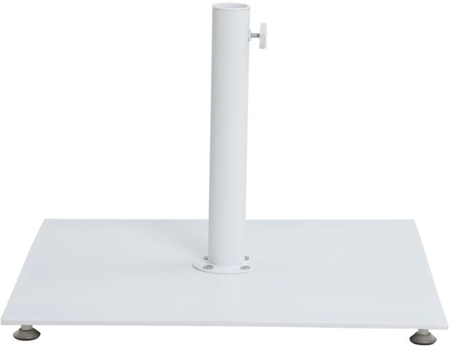 Meridian Furniture Amalfi White/White Aluminum Outdoor Patio Umbrella and Rectangular Base-4