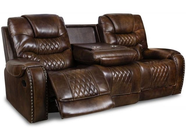 Gazelle Leather Power Headrest Reclining Sofa-0