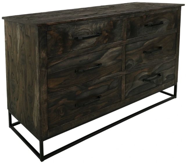 International Furniture Direct Teak Stained Dark Dresser-0