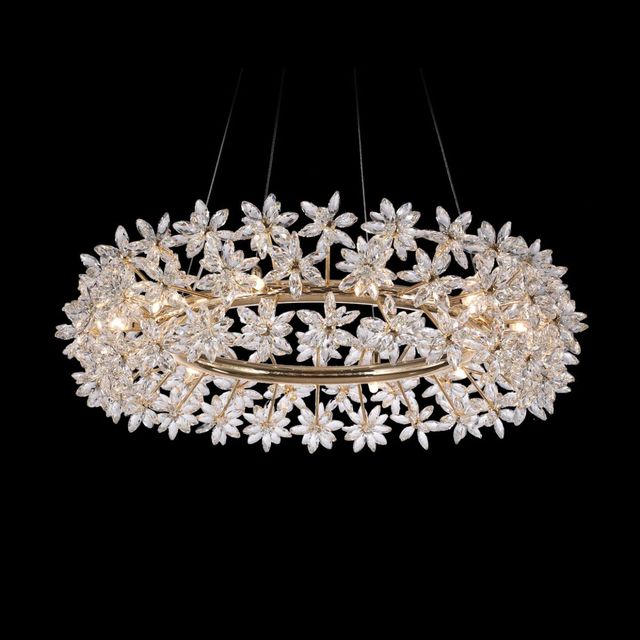 Michael Amini® Bouquet Gold 12-Light Oblong Chandelier-4