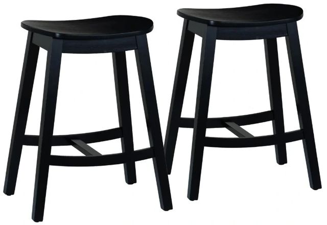 Linon Cappy 2-Piece Black Counter Stool Set-0