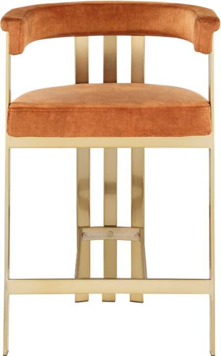 Meridian Furniture Marcello Cognac/Brushed Brass Counter Stool-1