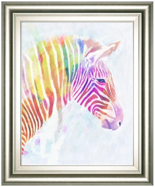 Classy Living Victoria Borges Fluorescent Zebra II 22" Wall Art-0