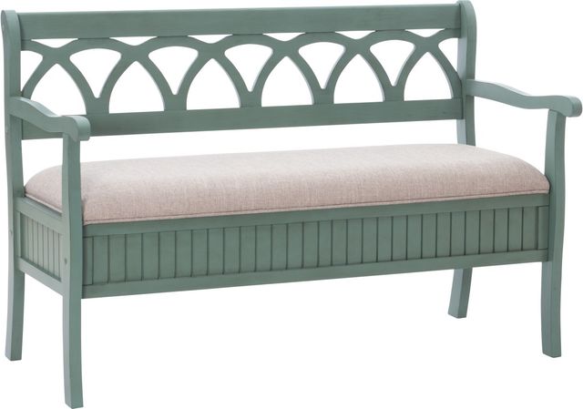 Powell® Elliana Teal Storage Bench-0