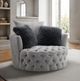 Furniture of America® Sofi Light Gray Button Tufted Swivel Chair-1