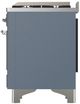 Ilve® Majestic III 48" Blue Gray Pro Style Dual Fuel Natural Gas Range with Solid Door and Chrome Trim-3