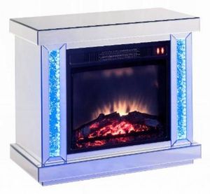 ACME Furniture Noralie Mirrored Fireplace with LED